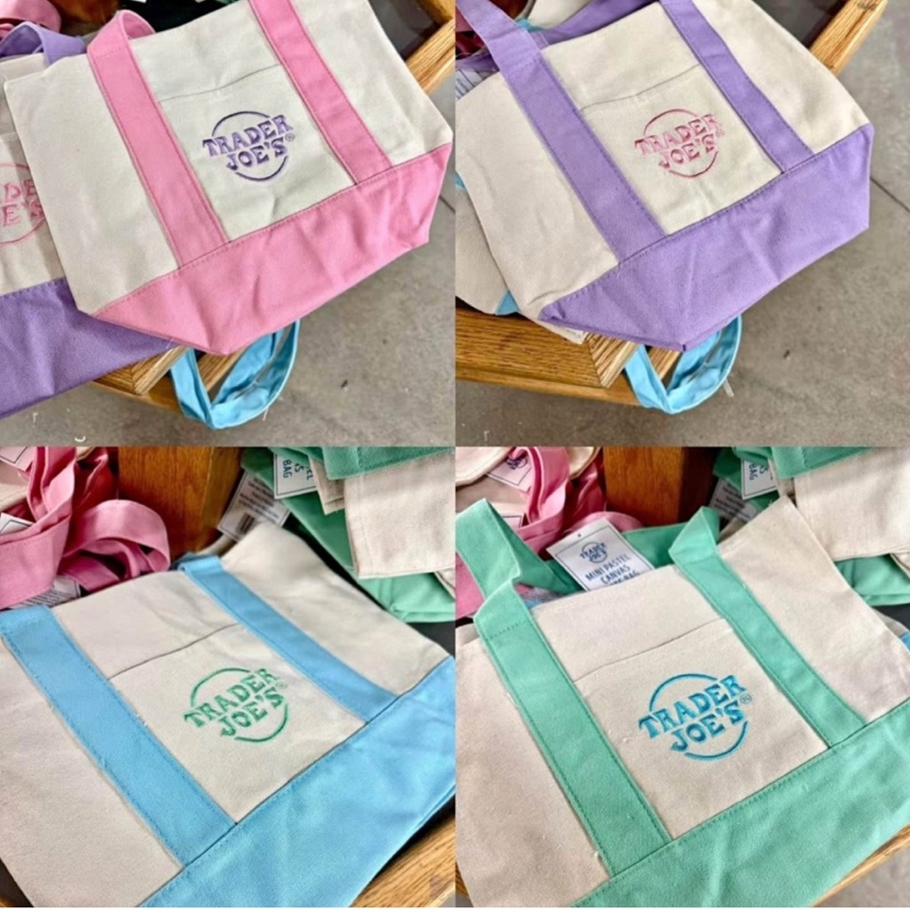 Trader Joe’s Mini Pastel Canvas Tote Bag